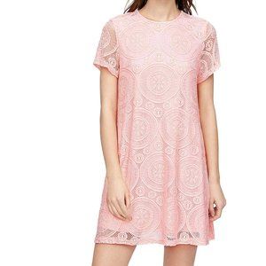 Short Sleeve Floral Lace Shift Dress
